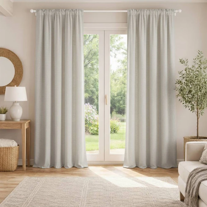 Draperii din in cu bandă (opace)